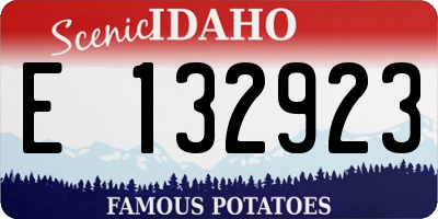ID license plate E132923