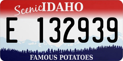 ID license plate E132939