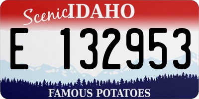 ID license plate E132953