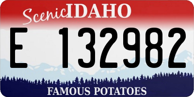 ID license plate E132982