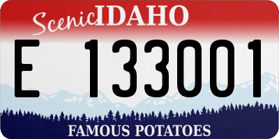 ID license plate E133001