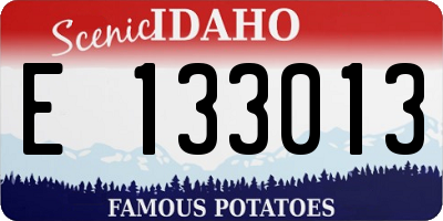 ID license plate E133013