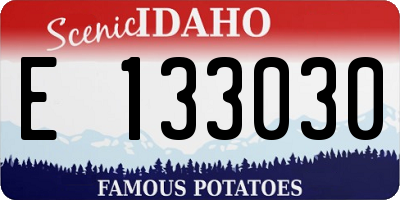 ID license plate E133030