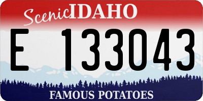ID license plate E133043