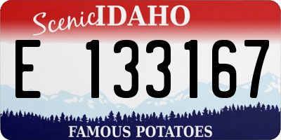 ID license plate E133167