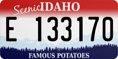ID license plate E133170