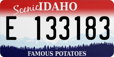 ID license plate E133183