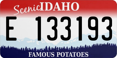 ID license plate E133193