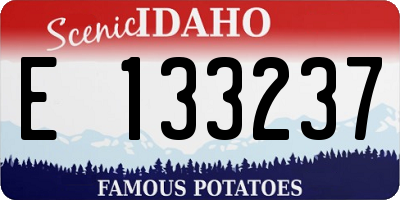 ID license plate E133237