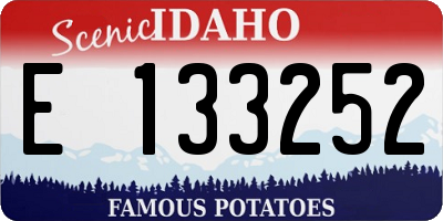 ID license plate E133252
