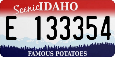 ID license plate E133354