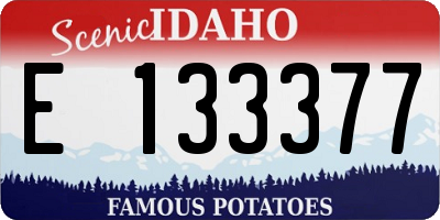 ID license plate E133377