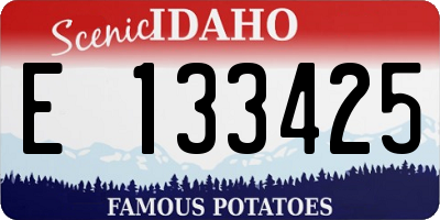 ID license plate E133425