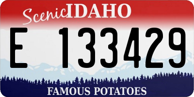 ID license plate E133429