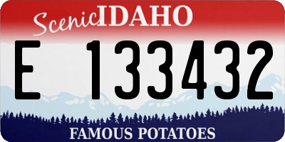 ID license plate E133432