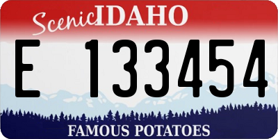 ID license plate E133454