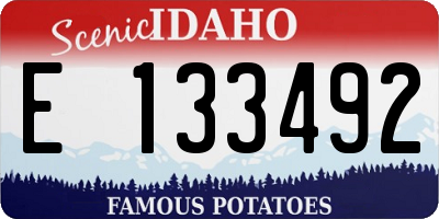 ID license plate E133492