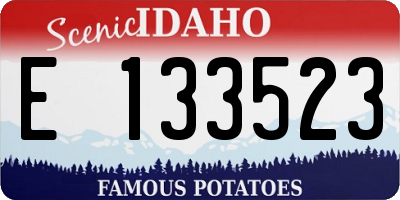 ID license plate E133523