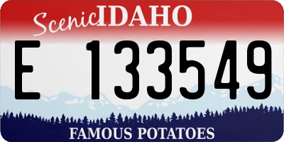 ID license plate E133549