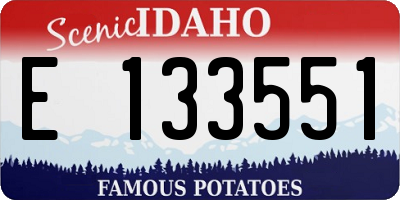 ID license plate E133551