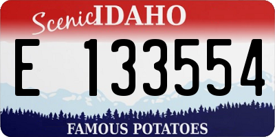 ID license plate E133554