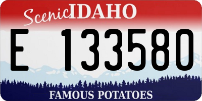 ID license plate E133580