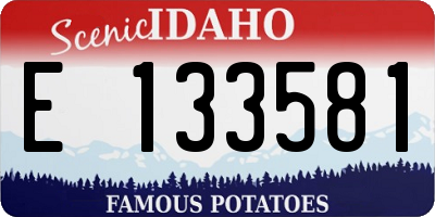 ID license plate E133581