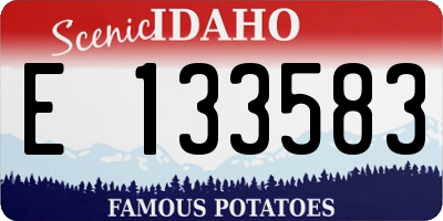 ID license plate E133583