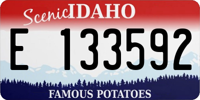 ID license plate E133592