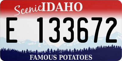 ID license plate E133672