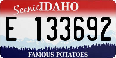 ID license plate E133692