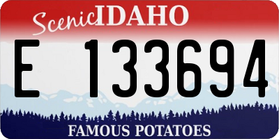 ID license plate E133694