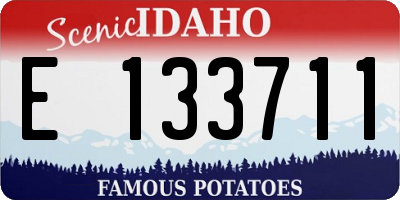 ID license plate E133711
