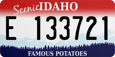 ID license plate E133721