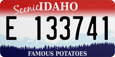 ID license plate E133741