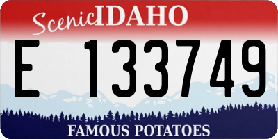 ID license plate E133749
