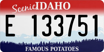 ID license plate E133751