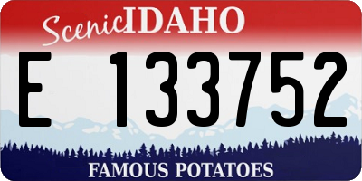 ID license plate E133752