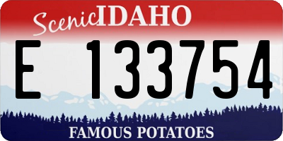 ID license plate E133754