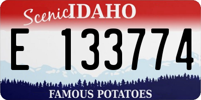 ID license plate E133774