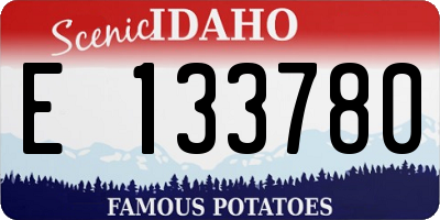 ID license plate E133780