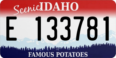ID license plate E133781