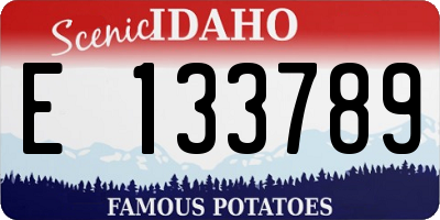 ID license plate E133789