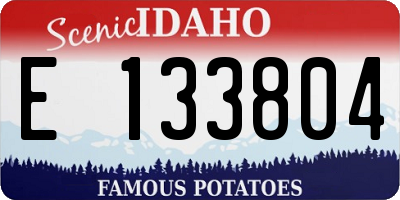 ID license plate E133804