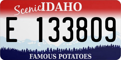 ID license plate E133809