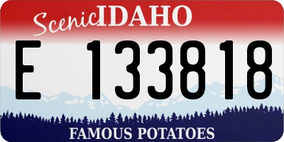 ID license plate E133818