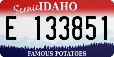 ID license plate E133851
