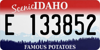 ID license plate E133852