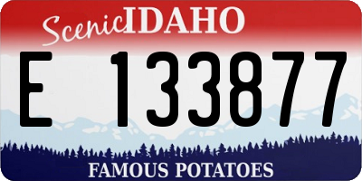 ID license plate E133877