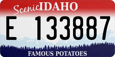 ID license plate E133887